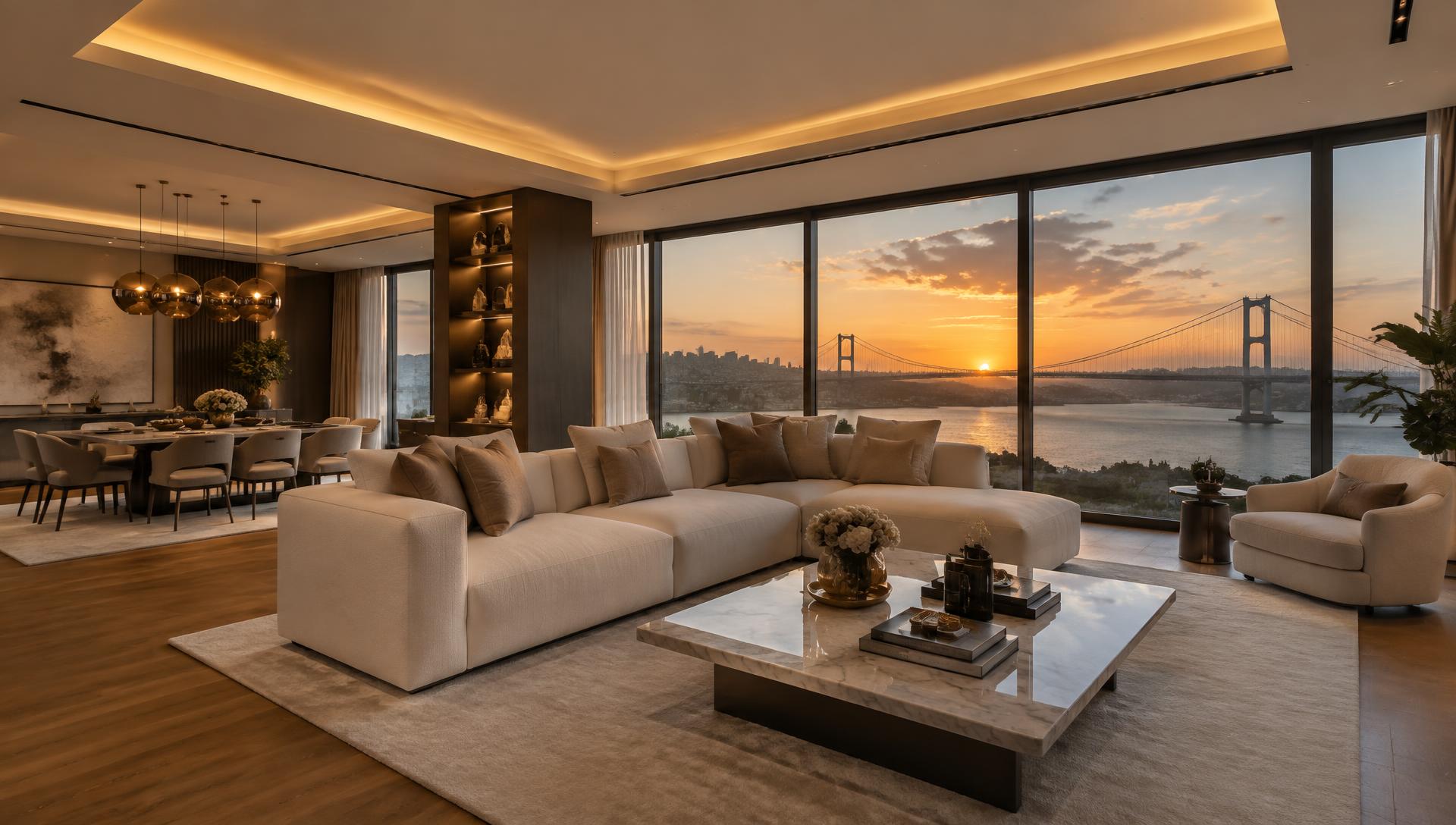 Boğaz manzaralı salon tadilatı – sonrası